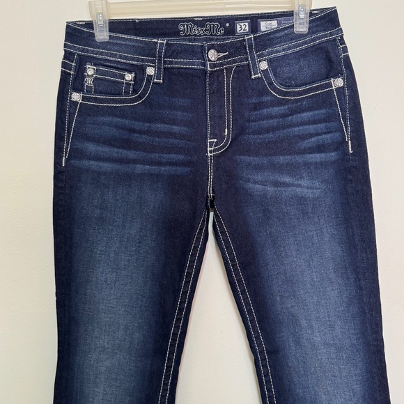 NWOT Miss Me Chloe Bootcut Jeans with Metallic Glitz Faux Flap Pockets Size 32 - Picture 5 of 15